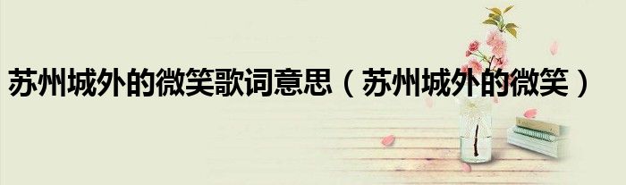 我想看苏州城外的微笑（苏州城外的微笑mp3百度云）