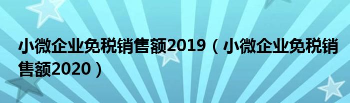 小微企业免税销售额是含税还是不含税（小微企业免税销售额怎么填写申报）