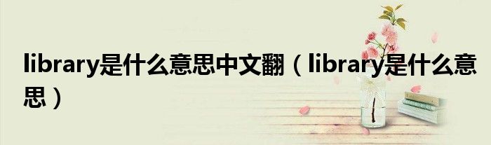library是什么意思中文译（library是什么意思中文翻译成为）