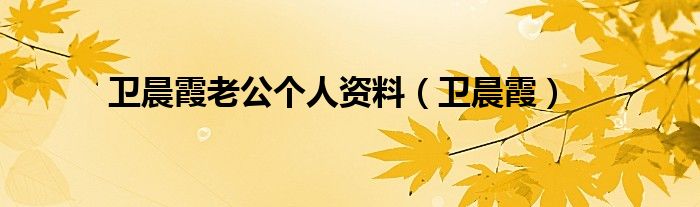 卫晨霞出什么事了（卫晨霞出生年月）
