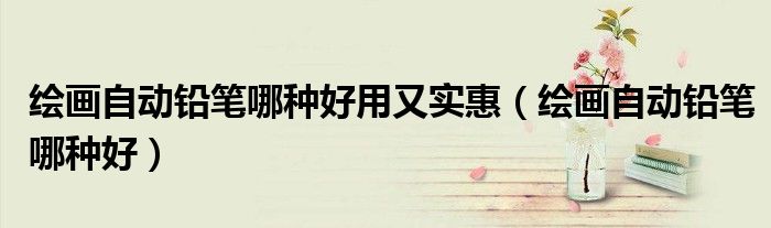 绘画自动铅笔推荐（绘画自动铅笔哪个牌子好）