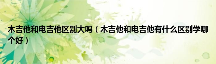 木吉他和电吉他区别大嘛（木吉他和电吉他的区别）