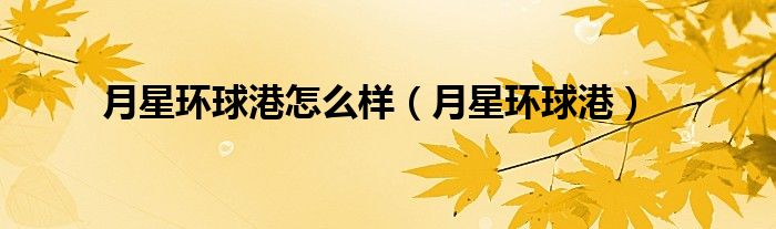 月星环球港房子质量怎么样（月星环球港购物中心）
