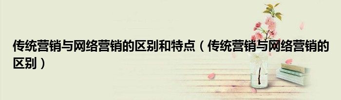 网络营销与新媒体营销的区别（传统营销与网络营销的优缺点）