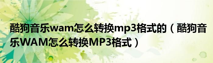 酷狗音乐怎么换播放器皮肤（酷狗音乐怎么换成mp3格式）