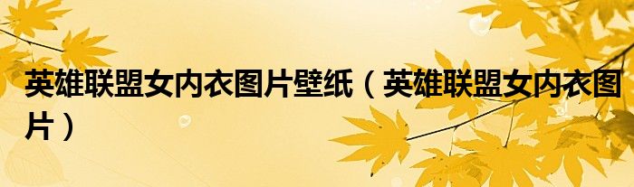 英雄联盟女内衣图片壁纸高清（英雄联盟美女）