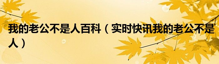 我的老公不是人演员表 我的老公不是人有声