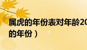 属虎的年份表对年龄2020年（实时快讯属虎的年份）