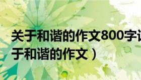 关于和谐的作文800字记叙文（实时快讯写关于和谐的作文）