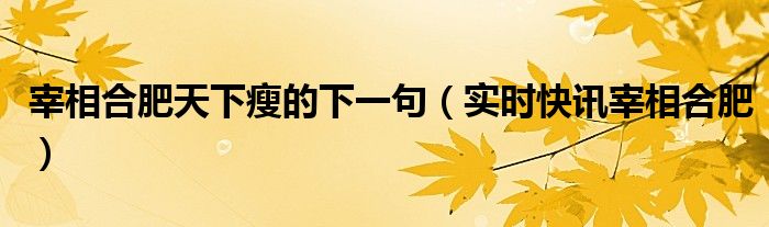 合肥宰相涮肉 宰相合肥什么意思