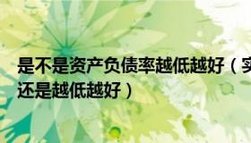 是不是资产负债率越低越好（实时快讯资产负债率越高越好还是越低越好）