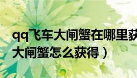 qq飞车大闸蟹在哪里获得（实时快讯qq飞车大闸蟹怎么获得）