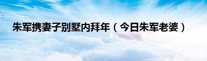 朱军妻子近照 朱军妻子简历个人资料