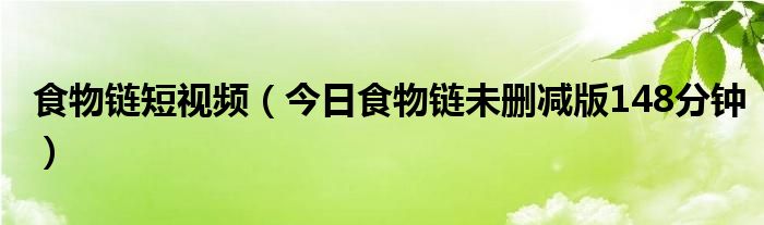 食物链短视频（今日食物链未删减版148分钟） 食物链片段视频