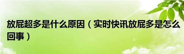 放屁比较多是什么原因 放屁比较多是什么原因?