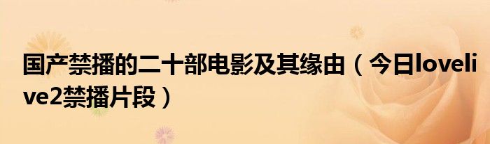 国产禁播的二十部电影及其缘由（今日lovelive2禁播片段）