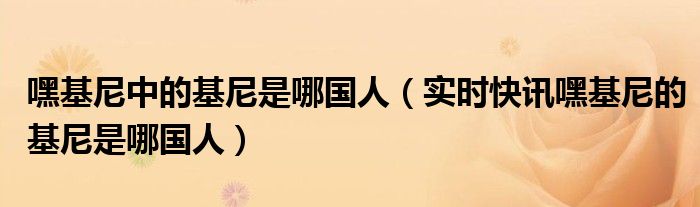 嘿基尼个人简历 嘿基尼个人视频