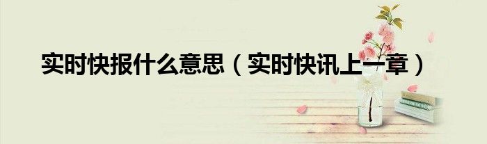实时快车是什么车型 实时快车是什么意思