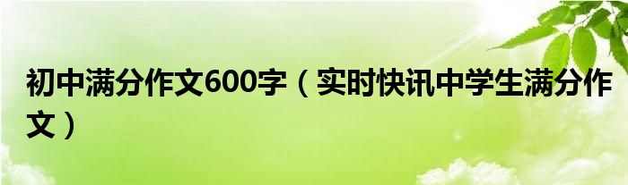 初中满分作文800及 题目 初中满分作文600字左右励志