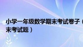 小学一年级数学期末考试卷子（实时快讯小学一年级数学期末考试题）