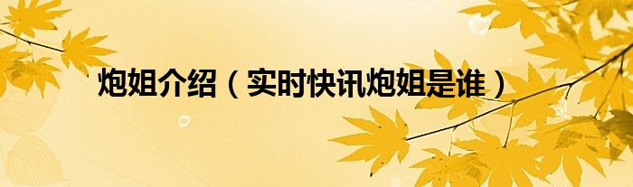 炮姐叫什么名字 炮姐是什么?