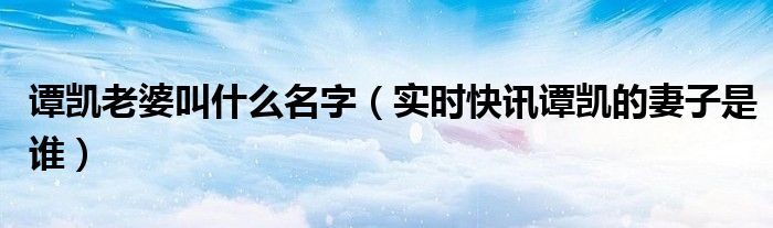 谭凯前妻 谭凯老婆贴吧