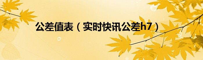 公差h7和7h 公差符号h7