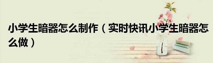 儿童暗器怎么做 暗器的做法小孩也可以做