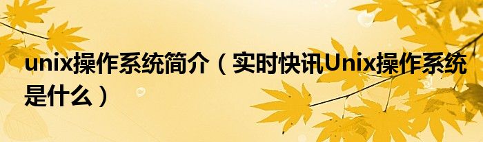 操作系统 unix unix操作系统有哪些