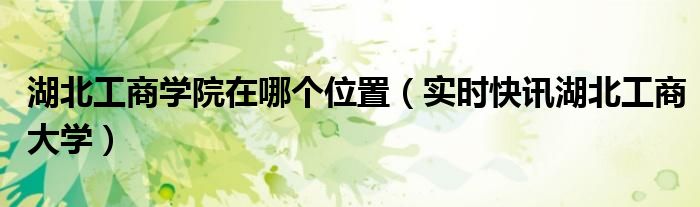 湖北工商学院是几类学校 湖北工商学院怎么样
