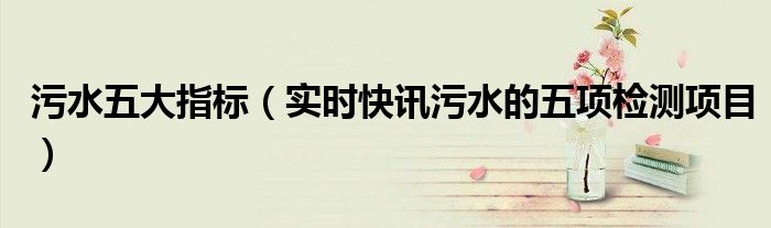 污水检测多少项 污水检测5项