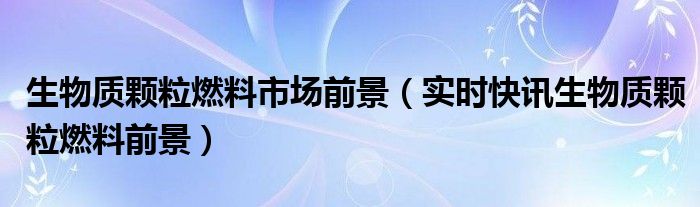 生物质颗粒燃料今后的发展 生物颗粒燃料前景如何