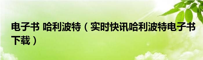 哈利波特电子书微信文档 哈利波特免费中文版电子书下载