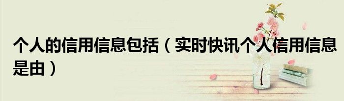 个人信用包括什么 个人信用包括哪些内容