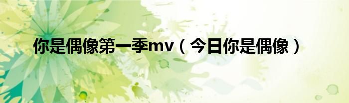 你是偶像伴奏 你是偶像歌曲歌词