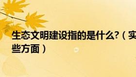 生态文明建设指的是什么?（实时快讯生态文明建设包括哪些方面）