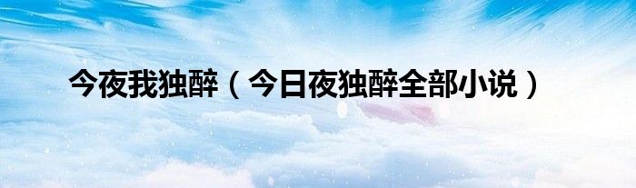 今夜独自买醉什么歌 今夜独醉歌曲