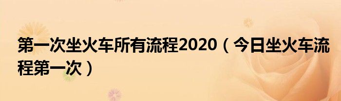 2020年第一次坐飞机 2020年第一次坐火车流程