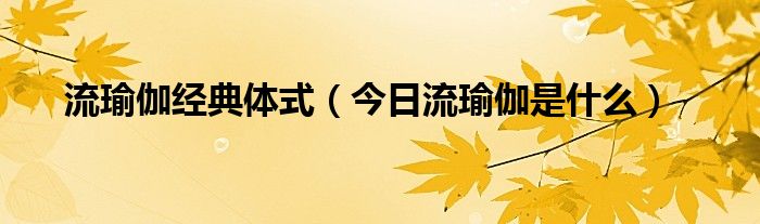 流瑜伽是什么适合人群 流瑜伽是啥意思