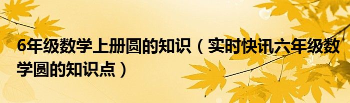 六年级数学计算题300道 六年级数学圆的知识归纳整理