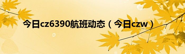 今天cz6141航班动态 cz6390航班时间