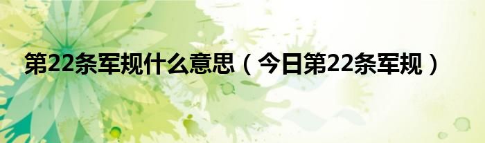 22条军规是小说吗? 22条军规是什么意思啊