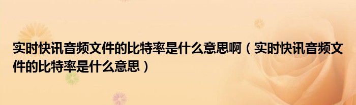 实时回放 即时回放比特率多少合适