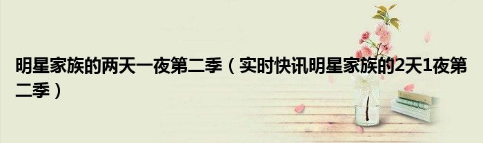 tf家族三代物料 tf家族三代两天一夜vlog合集