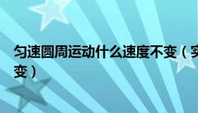 匀速圆周运动什么速度不变（实时快讯匀速圆周运动什么不变）