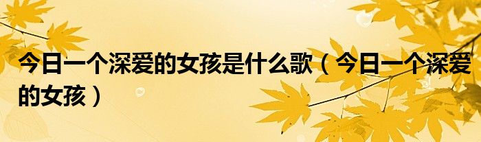 有首歌叫一个人什么来着 有首歌叫一个深爱的女孩