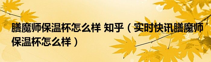 膳魔师纯钛保温杯保温效果 象印保温杯和膳魔师保温杯哪个好