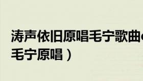 涛声依旧原唱毛宁歌曲dj（实时快讯涛声依旧毛宁原唱）
