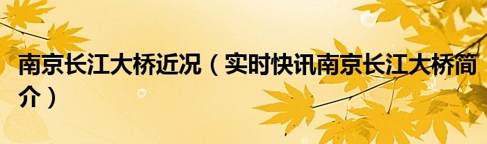 南京长江大桥最建议去的三个地方 南京长江大桥最新进展