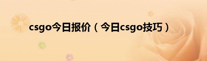 csgo价钱表 csgo报价表